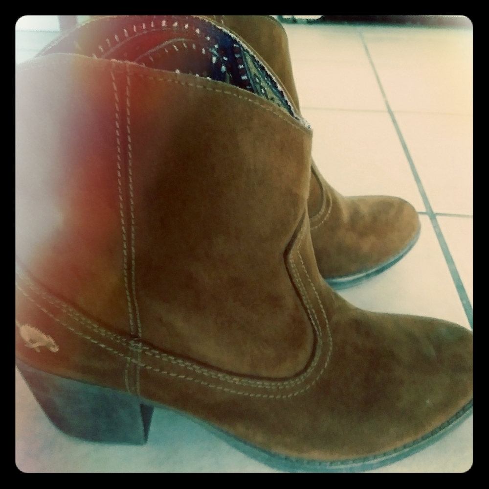 Brown Suede Booties